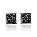 Mens 10k Black Gold Square Black Diamond Earrings