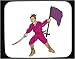 Decorated Mouse Pad with man, sword, Japan, 