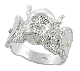 Sterling Silver Roman Soldier Nugget Ring, 5/8 (16mm) wide