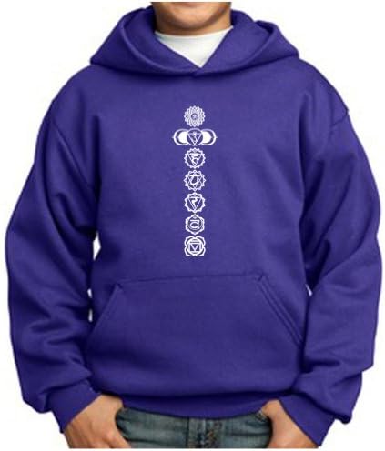 Buy Cool Shirts Kids Yoga White 7 Chakras Purple Youth Hoody