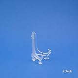 5 INCH CLEAR TRANSPARENT HINGED PLASTIC PLATE STAND HOLDER - EASEL