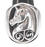Unicorn Horse Mane Filigree Pewter Ring Band, Size 9