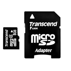 Transcend - Flash memory card ( microSDHC to SD adapter included ) - 8 GB - Class 4 - microSDHC