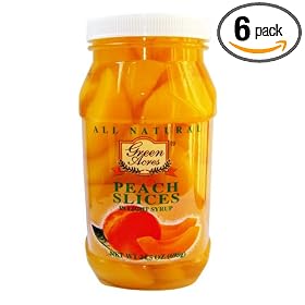 Green Acres Peach Slices, 24.5 Ounce Plastic Jar (Pack of 6)