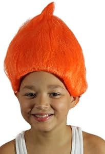 My Costume Wigs Boy's Treasure Troll Wig (Orange) One Size fits all