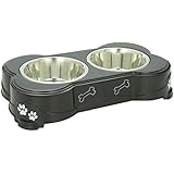 Loving Pets Dolce Diner Dog, 2 Bowl Set, Medium, 1 Quart, Espresso