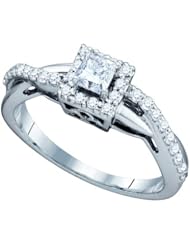 0.50CT DIAMOND 0.20CT CENTER PRINCESS BRIDAL RING