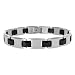 Men's Tungsten and Black Ceramic Link Bracelet, 8.5"