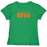 T-SHIRT WOMAN GREEN  KISS ME , I'M FROM KERALA  INDIA