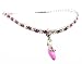 Anklet - A31 - Swarovski (tm) Crystal - Stretch ~ Fuchsia and Clear AB w/ Pink Mule Charm