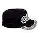 Crystal Case Women's Cotton Rhinestone Studded Medieval Military Cap Hat