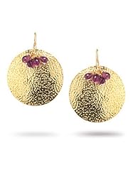 5.20 Cts Amethyst Earrings in Sterling Silver with Yellow Rhodium