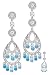 C.Z. Blue Topaz Diamond Sterling Silver Chandelier Earrings