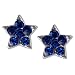 Stud Earrings Sterling Silver - Blue Gem Stars