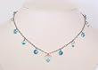 Necklace - N256 - Swarovski (tm) Crystal Heart with Dangles ~ Aqua