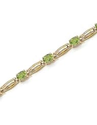14kt Yellow Gold Oval Peridot Bracelet.