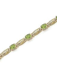 14kt Yellow Gold Oval Peridot Bracelet.