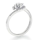 Diamond Engagement Ring in 14K Gold  White  Certified Round 0.32 Carat G Color SI1 Clarity