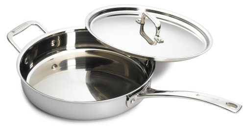 Gourmet Standard Proffesional Series Stainless Tri-Ply 10 Inch Saute Pan with Lid - AS11114