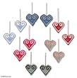 Cotton ornaments, 'Heart Couples' (set of 12) Cotton ornaments, 'Heart Couples' (set of 12)