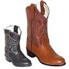 Children's Ostrich-Print Cowboy Boots