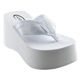 VACATION Soda Women's Platform Flip Flops White