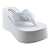 SODA Platform Flip Flops Sandals White
