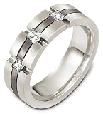 7mm modern diamond wedding band ring (0.48cts diamonds Platinum)