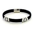 Contemporary Stainless Steel And Rubber Bracelet Unisex by Bucasi