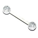 Pierced & Modified  Body Jewellery Tongue Bars  Glitter Flexi UV Acrylic Tongue Stud  Silver