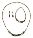 Serpentine jewelry set, 'Inca Forest'