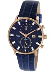 Kenneth Cole New York Womens KC2756 Dress Sport Blue Dial Rose Gold Case Multi-Function Watch