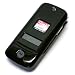 Verizon Alltel CDMA Motorola Krzr K1m Premium Solid Black Crystal Snap On Case Cover with Removable Ratcheting Belt Clip