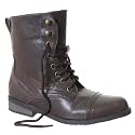 Womens Ladies Brown Army Military Combat Boots Size 3-8