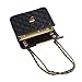 KERAL Korean Peach Heart Embroidered Handbag Diamond Lozenge Chain Shoulder Bag Color Black