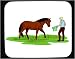 Decorated Mouse Pad with feeding, bucket, fodring, horse, equine, animal, farm, verb