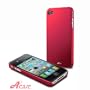 Acase(TM) Superleggera flamingo fit case for iPhone 4 with 2 Screen Protector (Red)