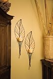 Review Country Originals  / Wire Tall Leaf Pillar Candle Wall Sconce
