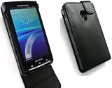 EMARTBUY SONY ERICSSON XPERIA X10 FLIP CASE COVER WITH BUILT IN PHONE HOLDER BLACK AND LCD SCREEN PROTECTOR