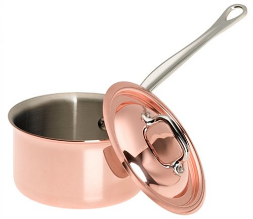 Mauviel Cuprinox Style 3.4-Quart Copper Saucepan with Lid
