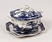 Blue Toile Farm Scene Individual Casserole with Liner Tray
