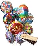 12 Mylar Balloon Bouquet with Chocolates, Birthday - B000MDAZBO
