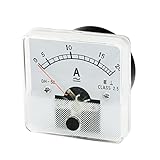 uxcell アナログ電流計 電流計　交流　0-20A　ホワイト　ブラック　スクエア　アナログ　パネル　アンペア　メーター　ゲージ