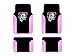 A Set of 4 Universal Fit Plush Carpet with Vinyl Trim Floor Mats For Cars / Trucks - Lady Skull