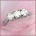 14K White Gold 1.00 CTW Three-Stone Diamond Ring