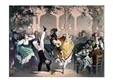 Quadrille at the Bal Bullier Place De L'Observatoire Paris Art Giclee Poster Print by Philippe Jacques Linder, 24x18