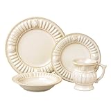 Pfaltzgraff Palladium Ivory 48 pc dinnerware set Service for 12