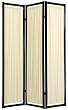 Cotton Curtain Shade Room Divider - 6ft. Helsinki Removable Fabric Japanese Privacy Folding Floor Screen - 4 Sizes - 4 Colors