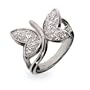 Pave CZ Fluttering Butterfly Sterling Silver Ring Size 7 (Sizes 5 6 7 8 9 Available)