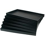6 Black Plastic Jewelry Display Trays Showcase Displays